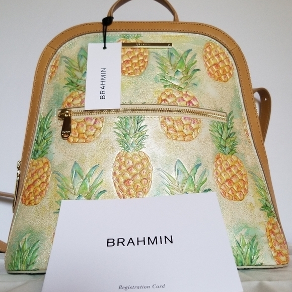 ✨️ NWT BRAHMIN DESIGNER PURSE BACKPACK BAG Hard to Find Italian Leather - Picture 4 of 14